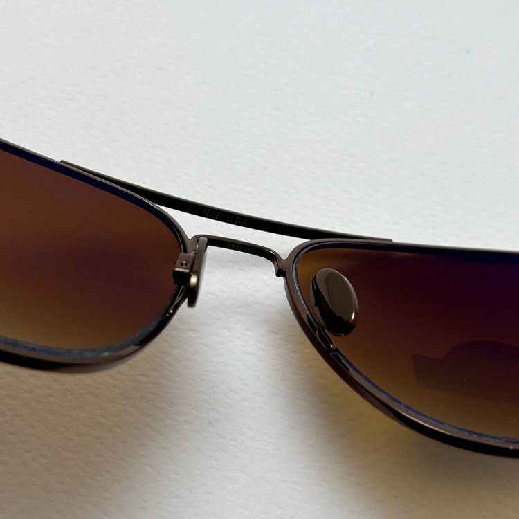عینک آفتابی خلبانی رندولف شیشه سنگ آنتی رفلکس قهوه ای فریم قهوه ای فول پک RANDOLPH AVIATOR RE 58 24K
