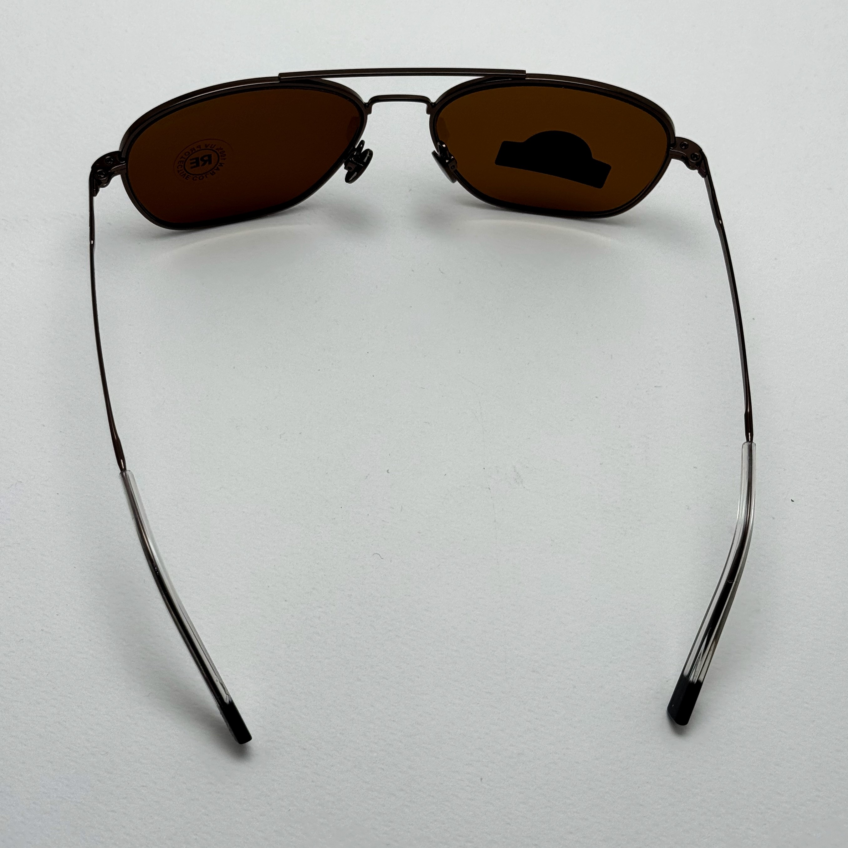 عینک آفتابی خلبانی رندولف شیشه سنگ آنتی رفلکس قهوه ای فریم قهوه ای فول پک RANDOLPH AVIATOR RE 58 24K
