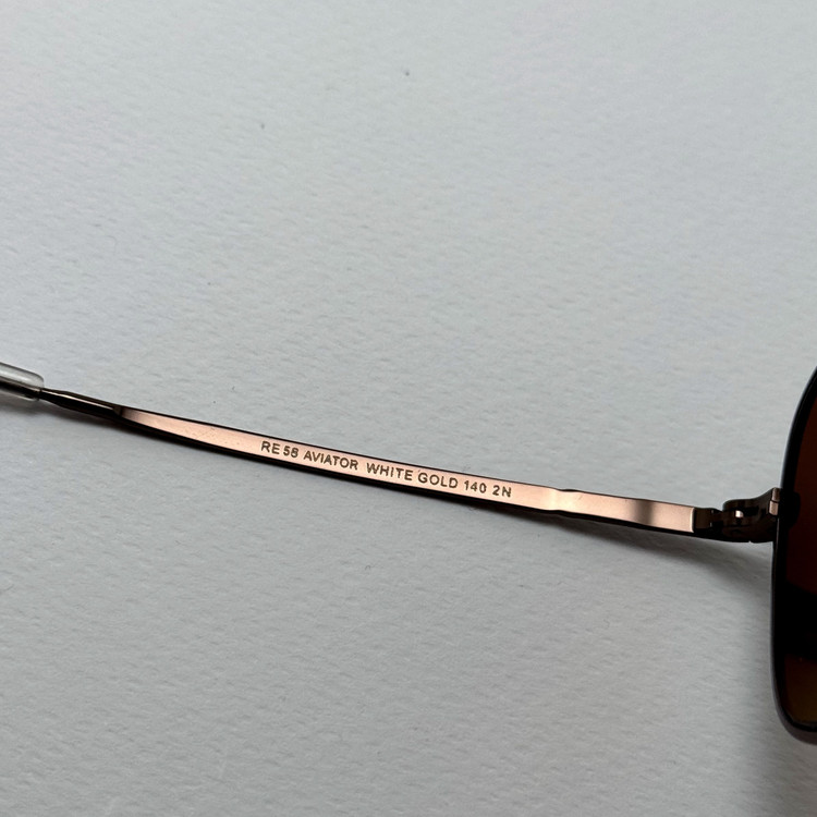 عینک آفتابی خلبانی رندولف شیشه سنگ آنتی رفلکس قهوه ای فریم قهوه ای فول پک RANDOLPH AVIATOR RE 58 24K