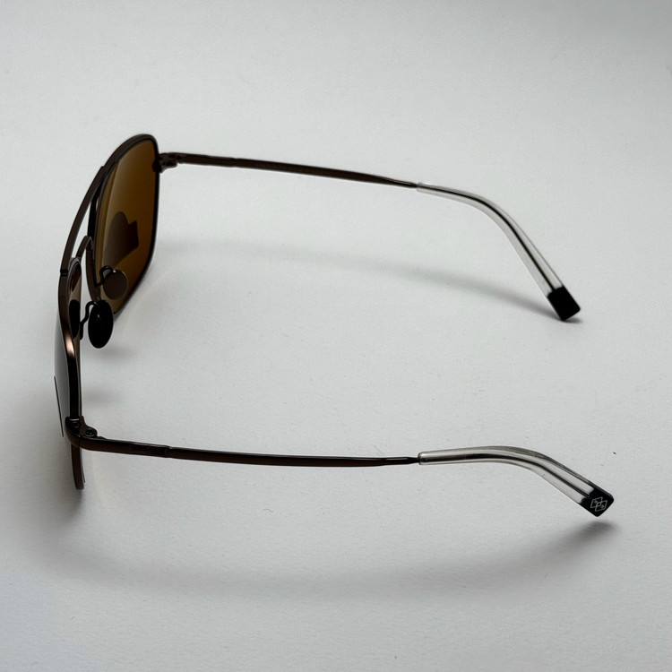 عینک آفتابی خلبانی رندولف شیشه سنگ آنتی رفلکس قهوه ای فریم قهوه ای فول پک RANDOLPH AVIATOR RE 58 24K