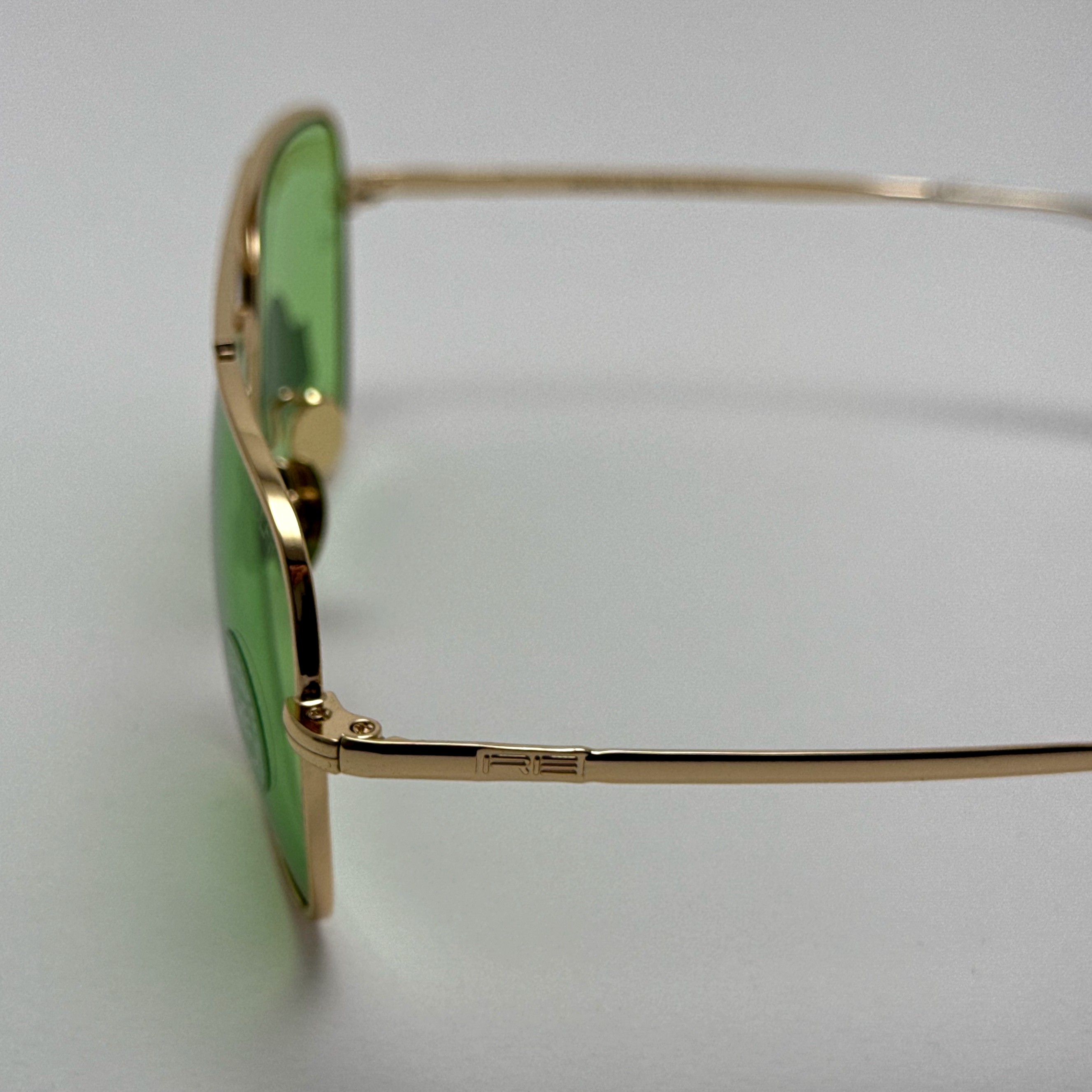 عینک شب و آفتابی خلبانی رندولف شیشه سنگ سبز فریم طلایی فول پک اصلی RANDOLPH AVIATOR RE 58 24K GOLD