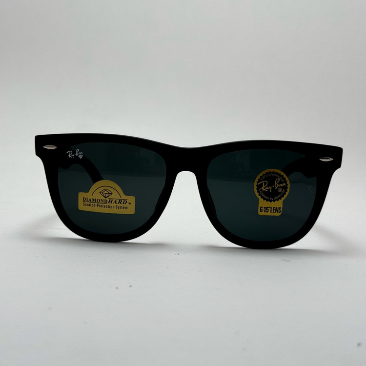 عینک آفتابی ریبن ویفرر شیشه سنگ مشکی که همراه پک کامل ریبن Rayban WAYFARER RB 2140 سایز 54