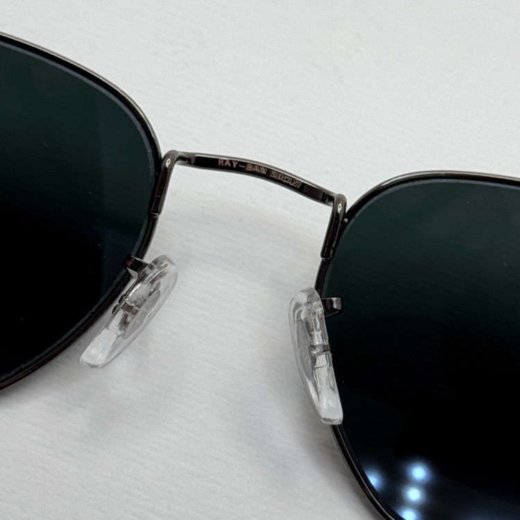 عینک ریبن هگزونال شیشه سنگ فریم نوک مدادی عدسی مشکی به همراه پک کامل ریبن کد Rayban RB 3548