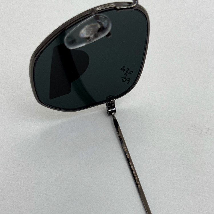 عینک ریبن هگزونال شیشه سنگ فریم نوک مدادی عدسی مشکی به همراه پک کامل ریبن کد Rayban RB 3548