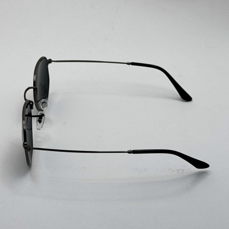 عینک ریبن هگزونال شیشه سنگ فریم نوک مدادی عدسی مشکی به همراه پک کامل ریبن کد Rayban RB 3548