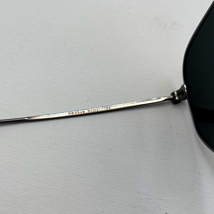عینک ریبن هگزونال شیشه سنگ فریم نوک مدادی عدسی مشکی به همراه پک کامل ریبن کد Rayban RB 3548