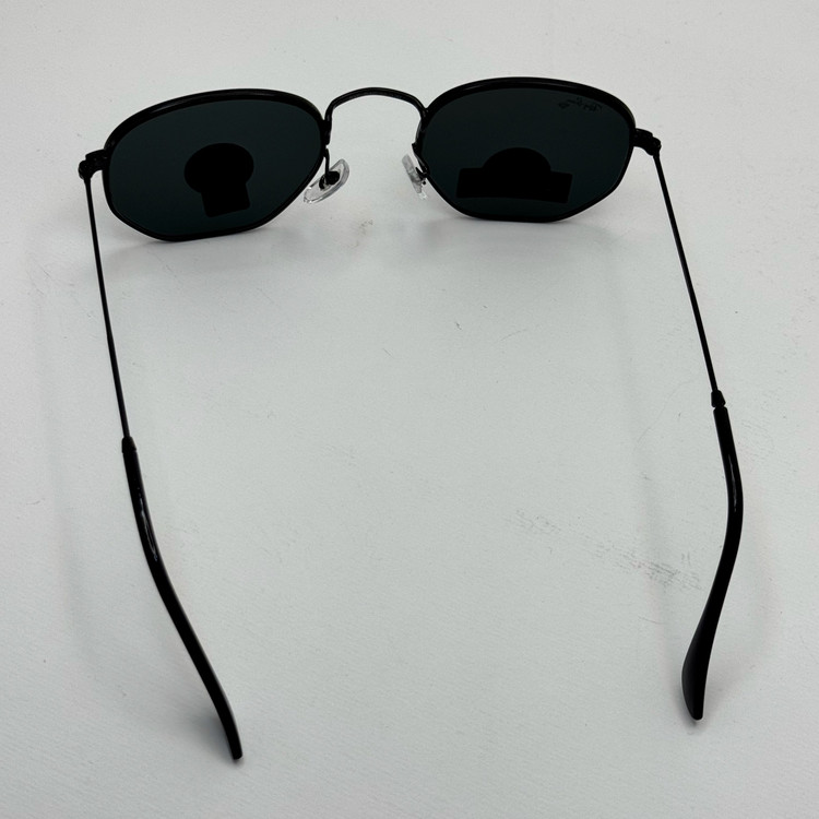 عینک ریبن هگزونال شیشه سنگ تمام مشکی به همراه پک کامل ریبن کد Rayban RB 3548