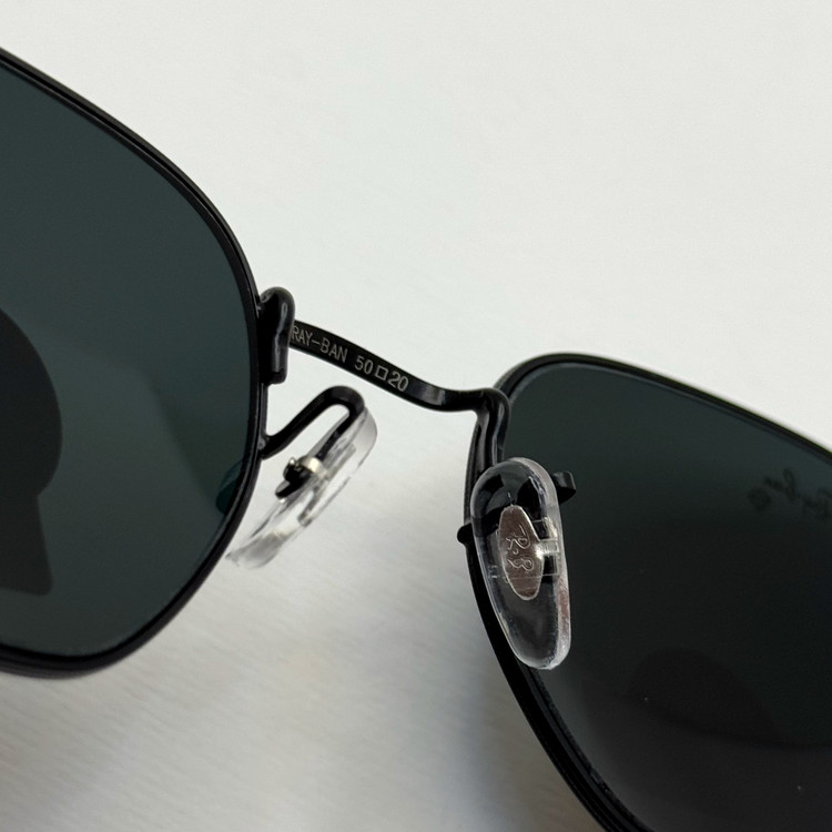 عینک ریبن هگزونال شیشه سنگ تمام مشکی به همراه پک کامل ریبن کد Rayban RB 3548
