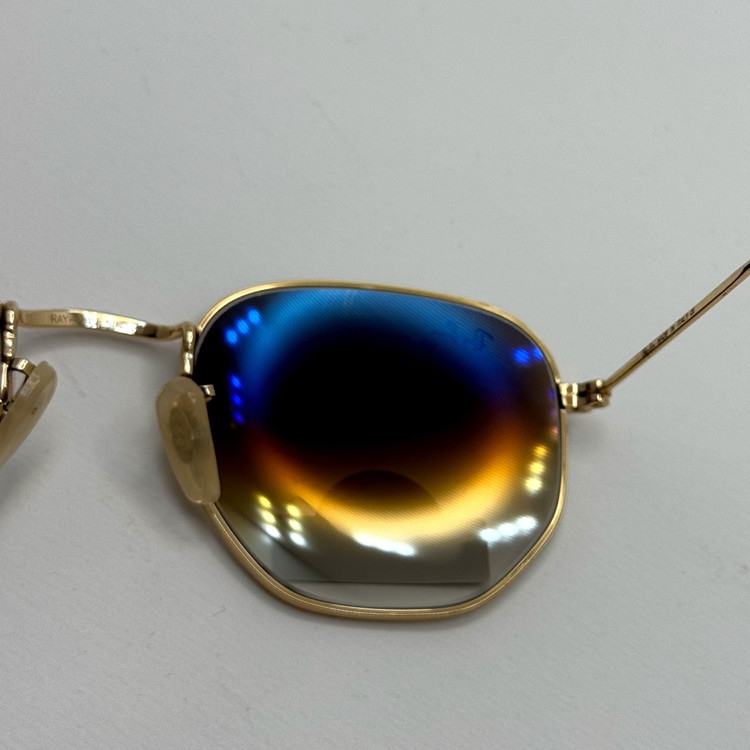 عینک ریبن شیشه سنگ هگزونال قهوه ای هایلایت آنتی رفلکس به همراه پک کامل ریبن کد Rayban RB 3548