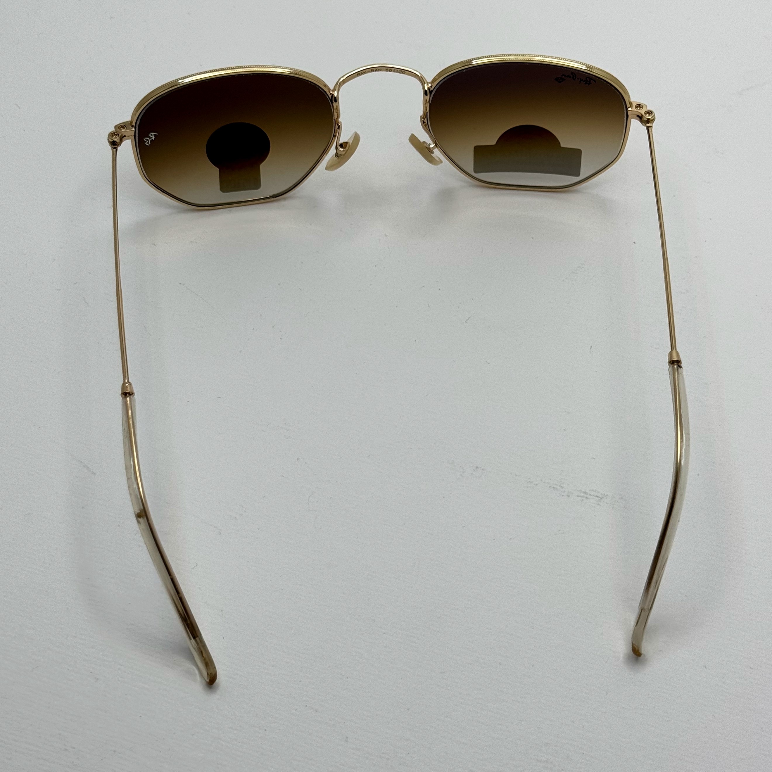 عینک ریبن شیشه سنگ هگزونال قهوه ای هایلایت آنتی رفلکس به همراه پک کامل ریبن کد Rayban RB 3548