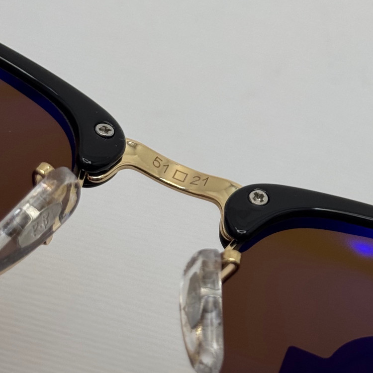 عینک آفتابی ریبن rayban کلاب مستر شیشه سنگ قهوه ای فریم طلایی rb 3016 به همراه پک کامل