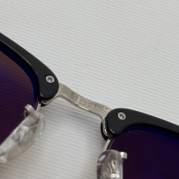 عینک آفتابی ریبن rayban کلاب مستر شیشه سنگ قهوه ای فریم نقره ای rb 3016 به همراه پک کامل