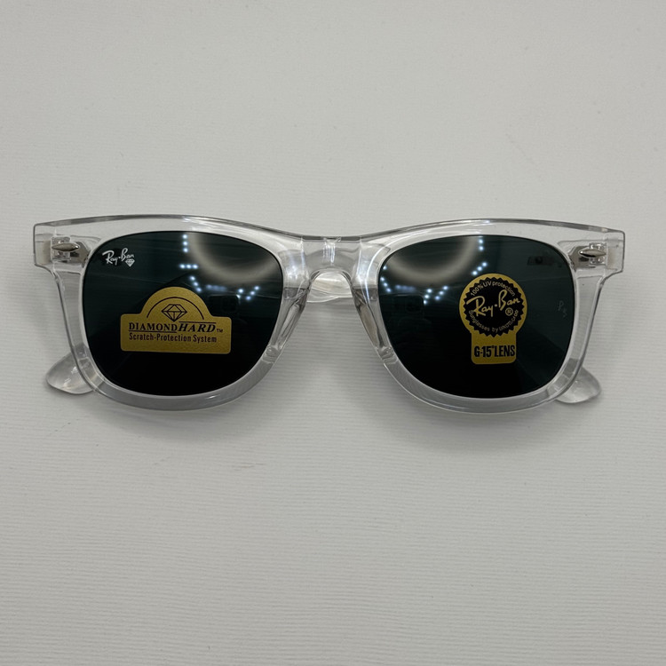 عینک ویفرر ریبن Rayban WAYFARER شفاف شیشه سنگ نشکن زد خش با پک کامل