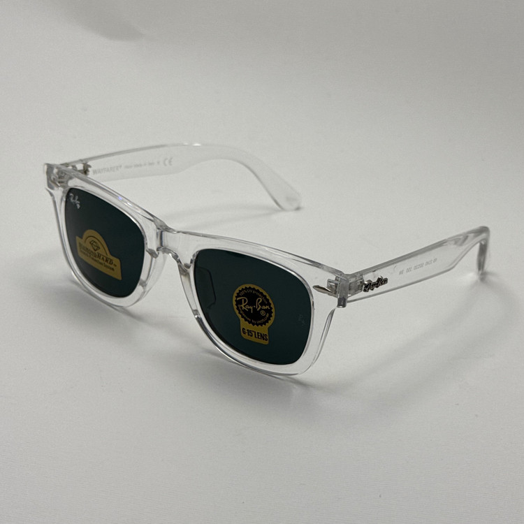 عینک ویفرر ریبن Rayban WAYFARER شفاف شیشه سنگ نشکن زد خش با پک کامل