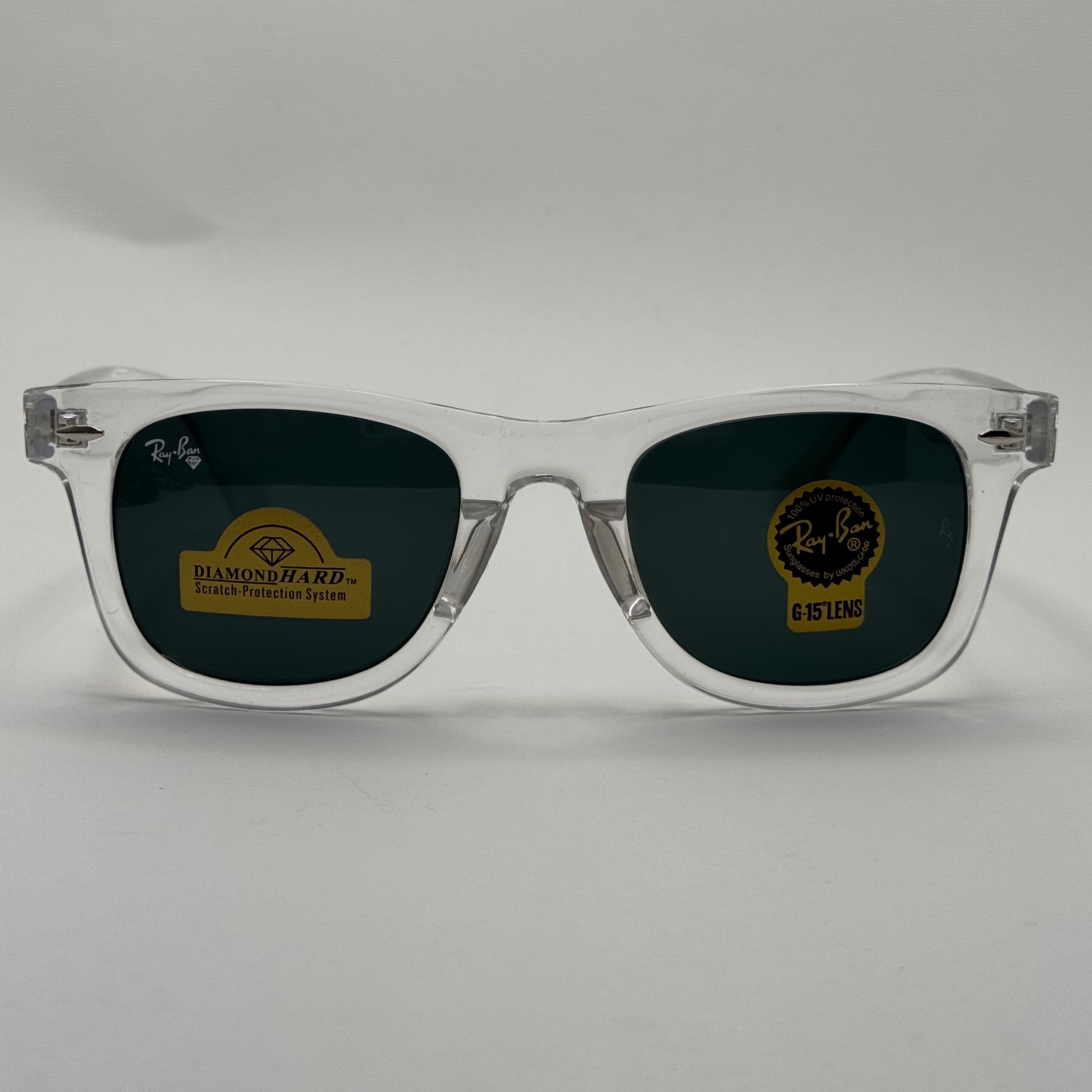 عینک ویفرر ریبن Rayban WAYFARER شفاف شیشه سنگ نشکن زد خش با پک کامل