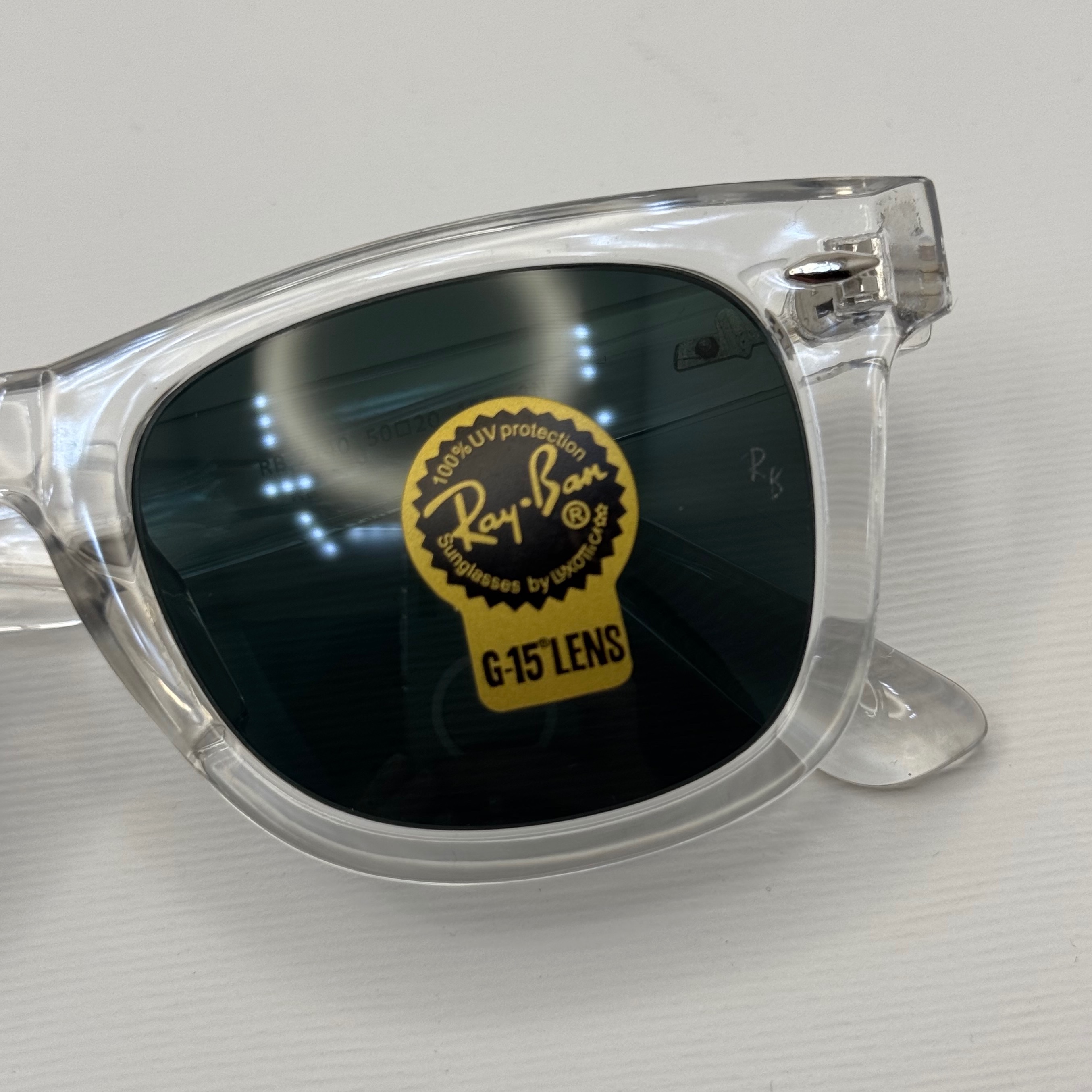 عینک ویفرر ریبن Rayban WAYFARER شفاف شیشه سنگ نشکن زد خش با پک کامل