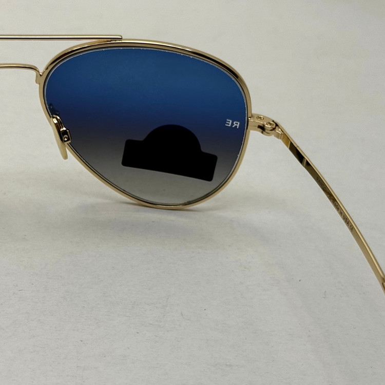 عینک آفتابی و شب خلبانی رندولف شیشه سنگ مدل کانکورد آبی فریم طلایی فول پک RANDOLPH CONCORD CR 231 24K GOLD