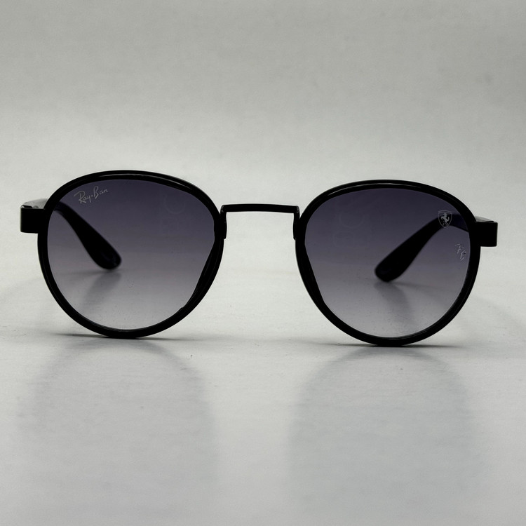 عینک آفتابی گرد ریبن فراری مشکی با پک کاملRayban Ferrari RB3705