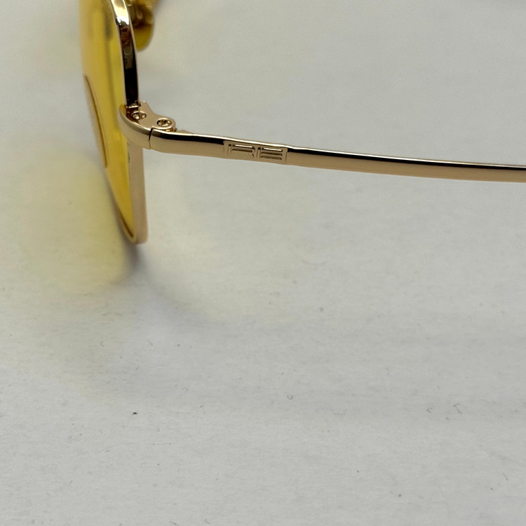 عینک آفتابی و شب خلبانی رندولف شیشه سنگ زرد فریم طلایی فول پک اصلی RANDOLPH AVIATOR RE 58 24K GOLD
