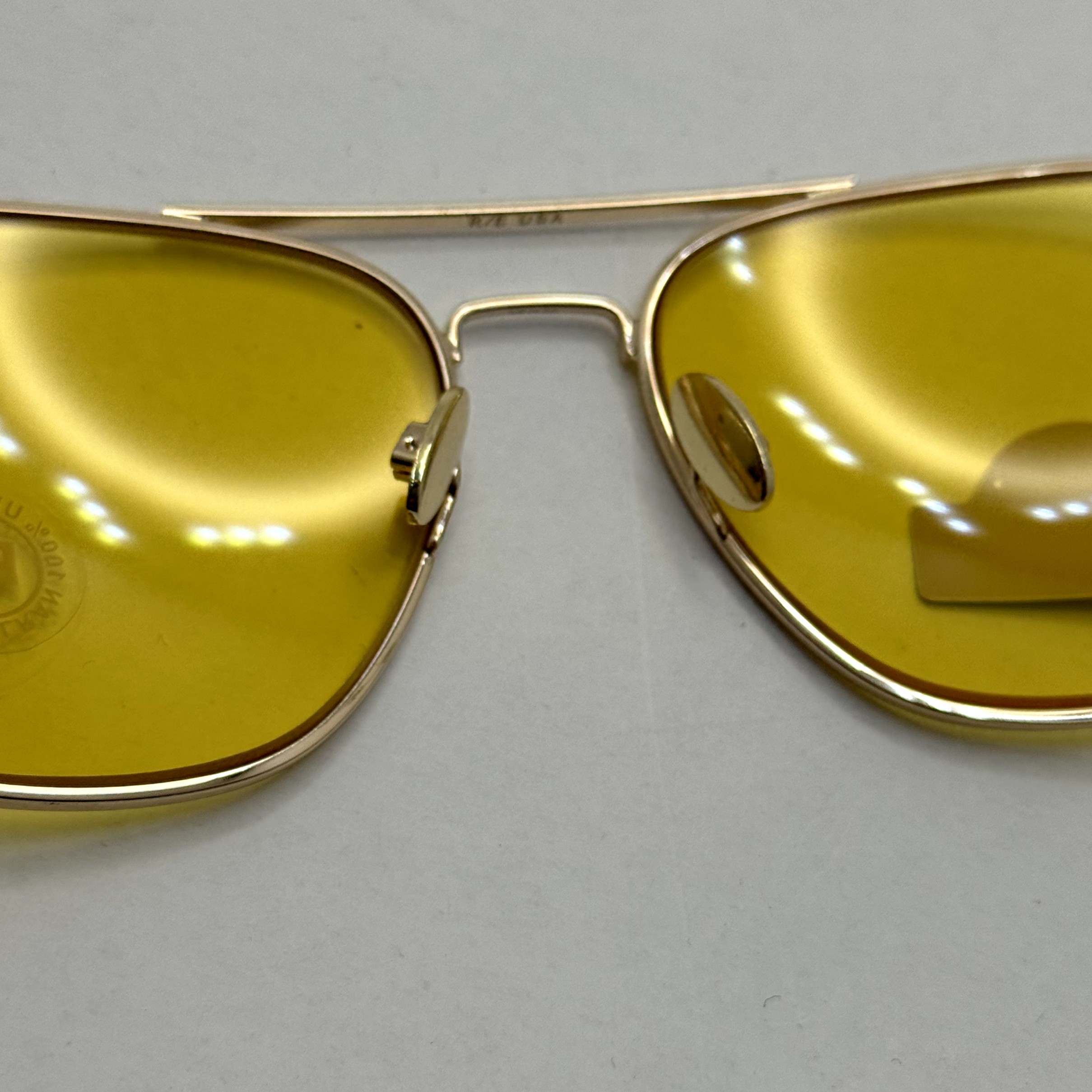 عینک آفتابی و شب خلبانی رندولف شیشه سنگ زرد فریم طلایی فول پک اصلی RANDOLPH AVIATOR RE 58 24K GOLD