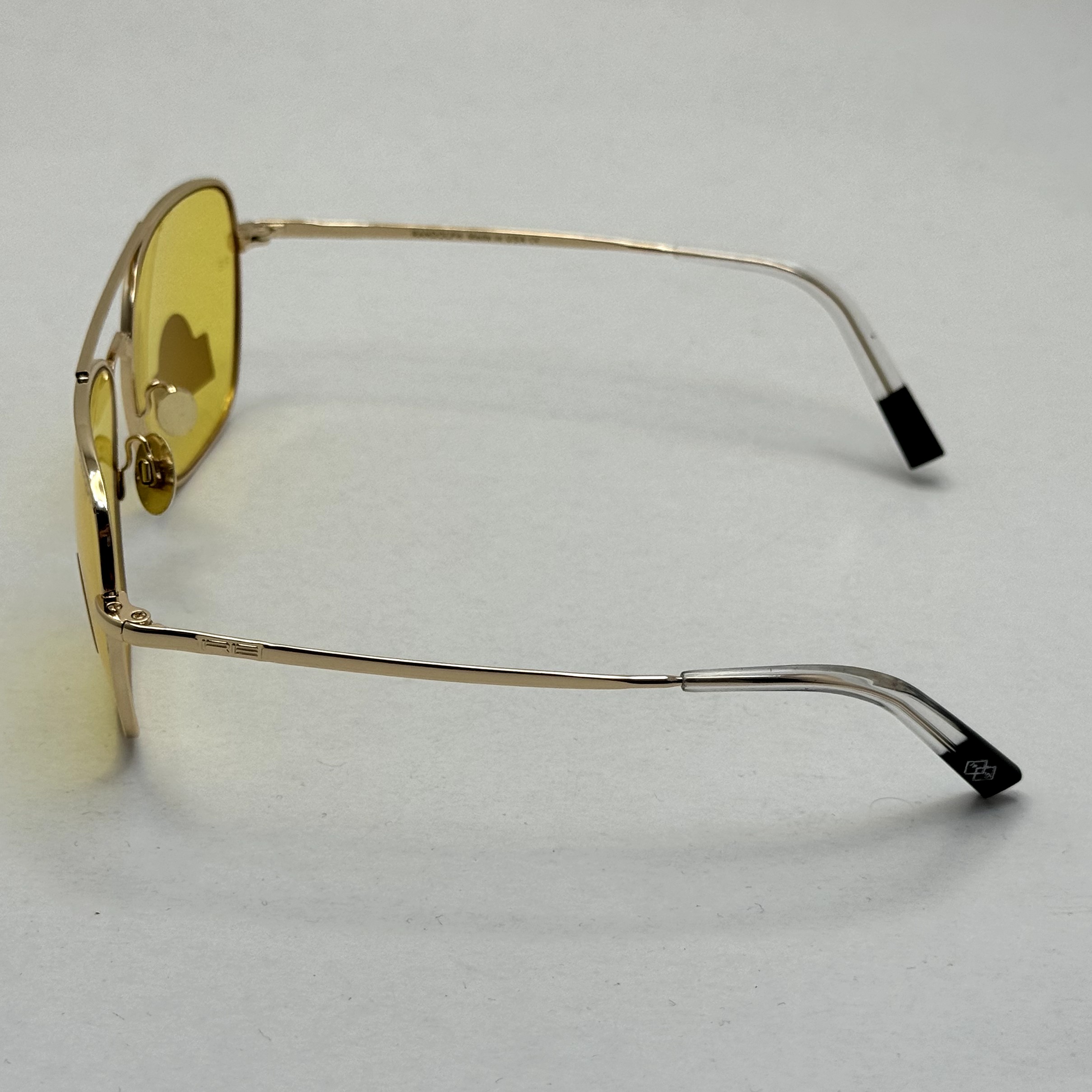 عینک آفتابی و شب خلبانی رندولف شیشه سنگ زرد فریم طلایی فول پک اصلی RANDOLPH AVIATOR RE 58 24K GOLD