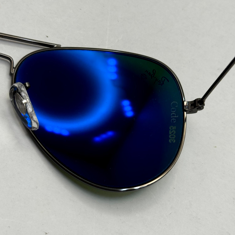 عینک ریبن خلبانی شیشه سنگ فریم نوک مدادی عدسی سبز آمریکایی آنتی رفلکس REYBAN AVIATOR RB 3025 با پک کامل