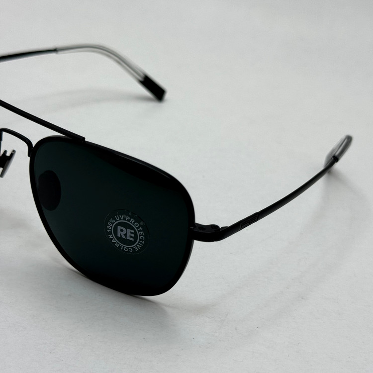 عینک آفتابی خلبانی رندولف شیشه سنگ آنتی رفلکس مشکی فریم مشکی فول پک RANDOLPH AVIATOR RE 58 BLACK