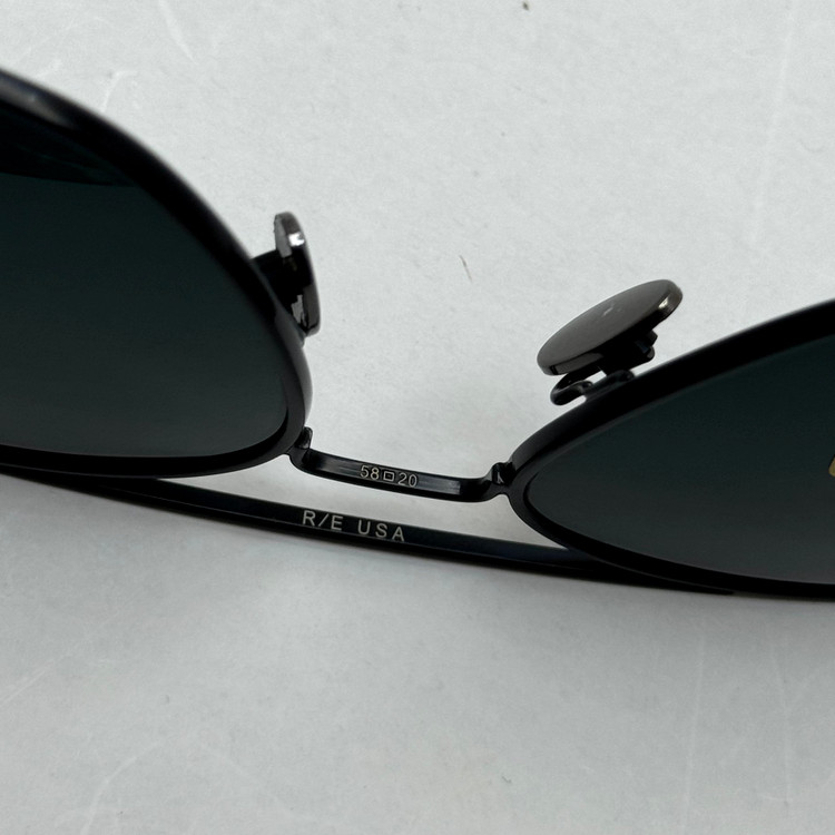 عینک آفتابی خلبانی رندولف شیشه سنگ آنتی رفلکس مشکی فریم مشکی فول پک RANDOLPH AVIATOR RE 58 BLACK
