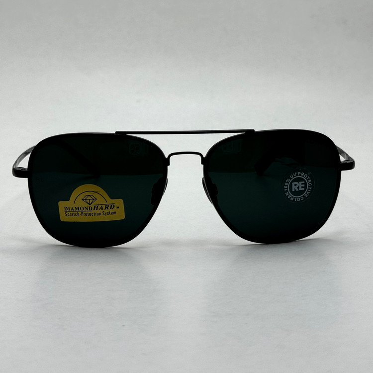 عینک آفتابی خلبانی رندولف شیشه سنگ آنتی رفلکس مشکی فریم مشکی فول پک RANDOLPH AVIATOR RE 58 BLACK