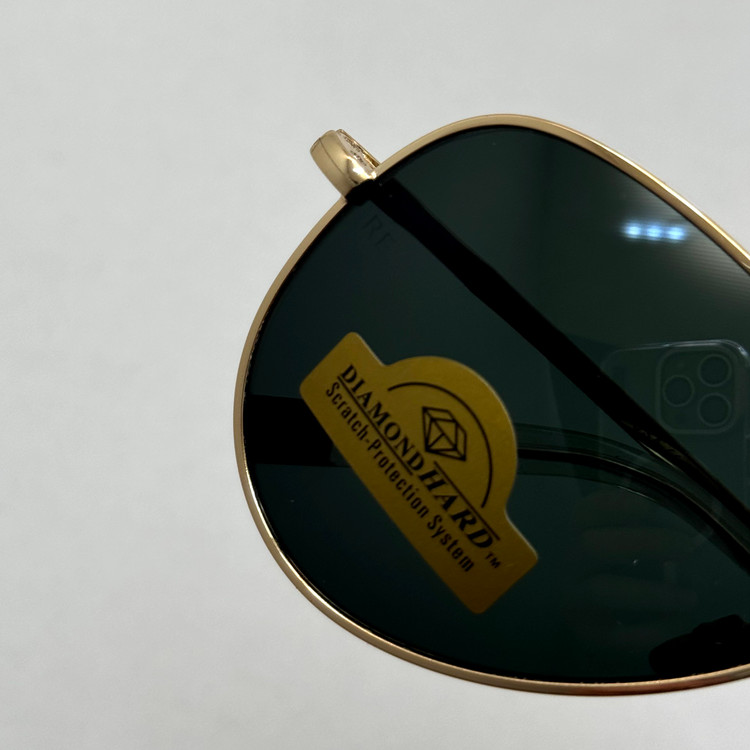 عینک آفتابی خلبانی رندولف شیشه سنگ مدل کانکورد آنتی رفلکس مشکی فریم طلایی فول پک RANDOLPH AVIATOR CR 231 24K GOLD
