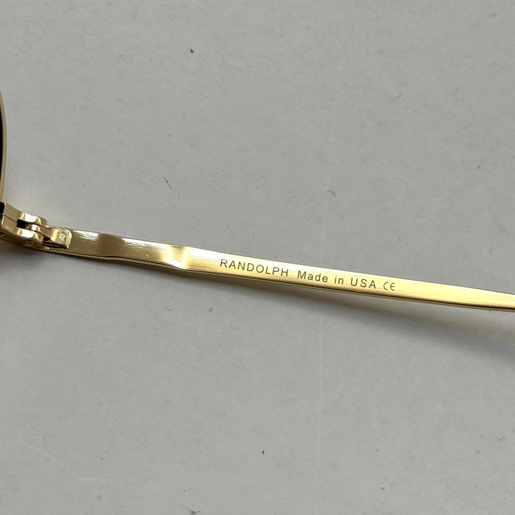عینک آفتابی خلبانی رندولف شیشه سنگ مدل کانکورد آنتی رفلکس مشکی فریم طلایی فول پک RANDOLPH AVIATOR CR 231 24K GOLD