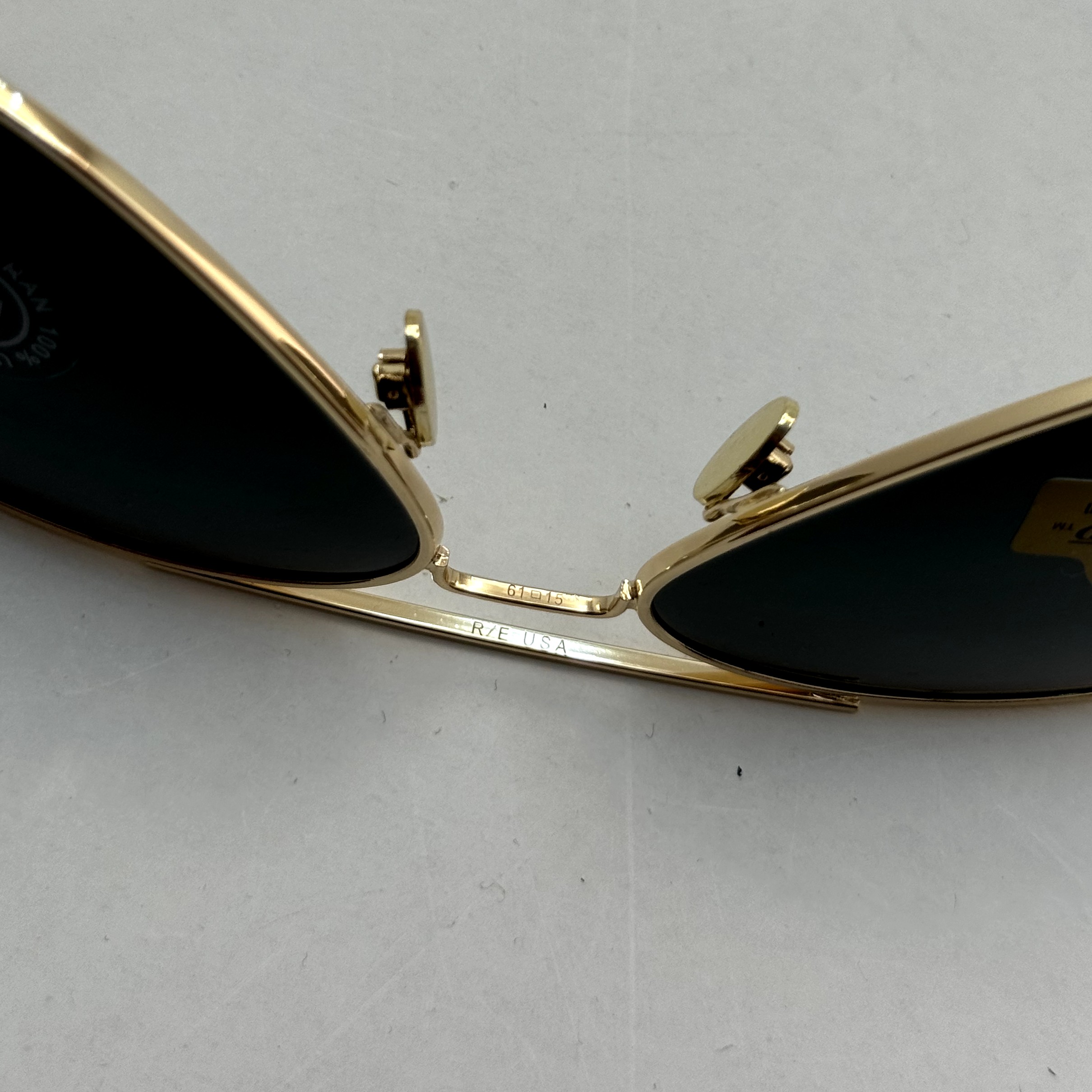 عینک آفتابی خلبانی رندولف شیشه سنگ مدل کانکورد آنتی رفلکس مشکی فریم طلایی فول پک RANDOLPH AVIATOR CR 231 24K GOLD