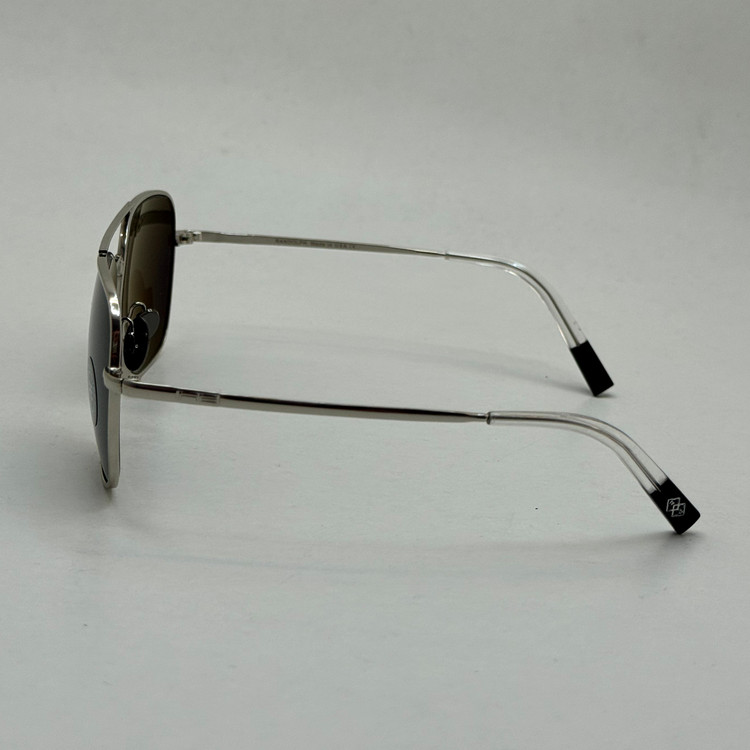 عینک آفتابی خلبانی رندولف شیشه سنگ آنتی رفلکس مشکی فریم نقره ای فول پک RANDOLPH AVIATOR RE 58 WHITE GOLD