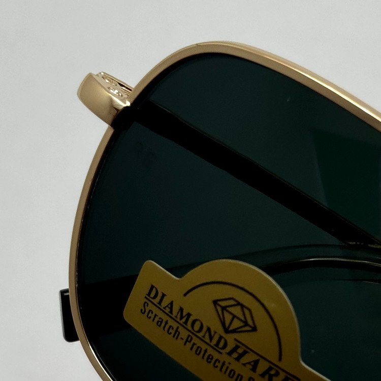 عینک آفتابی خلبانی رندولف شیشه سنگ آنتی رفلکس مشکی فریم طلایی فول پک RANDOLPH AVIATOR RE 58 24K GOLD