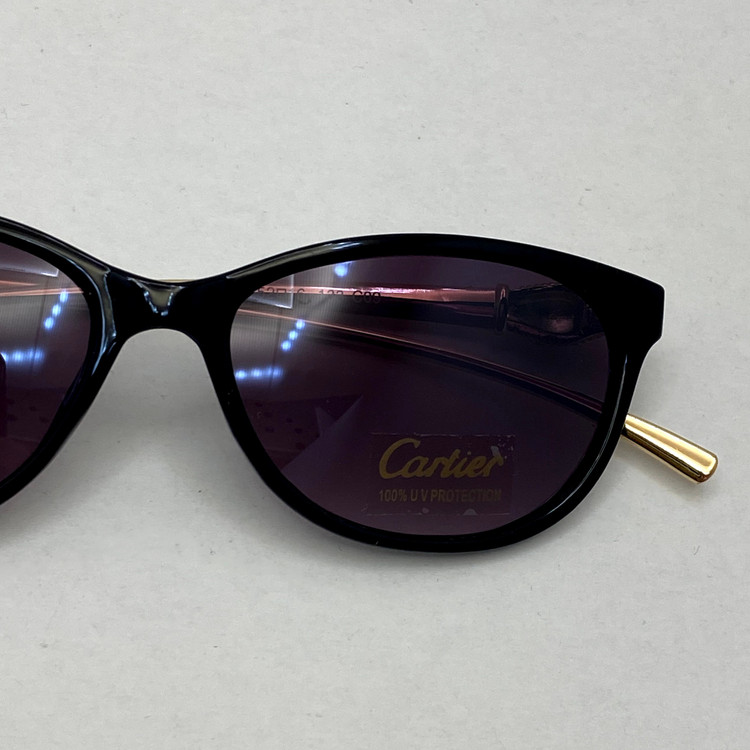 عینک آفتابی زنانه کارتیر Cartier دسته نگین کاری شده خاص و لاکچری مشکی