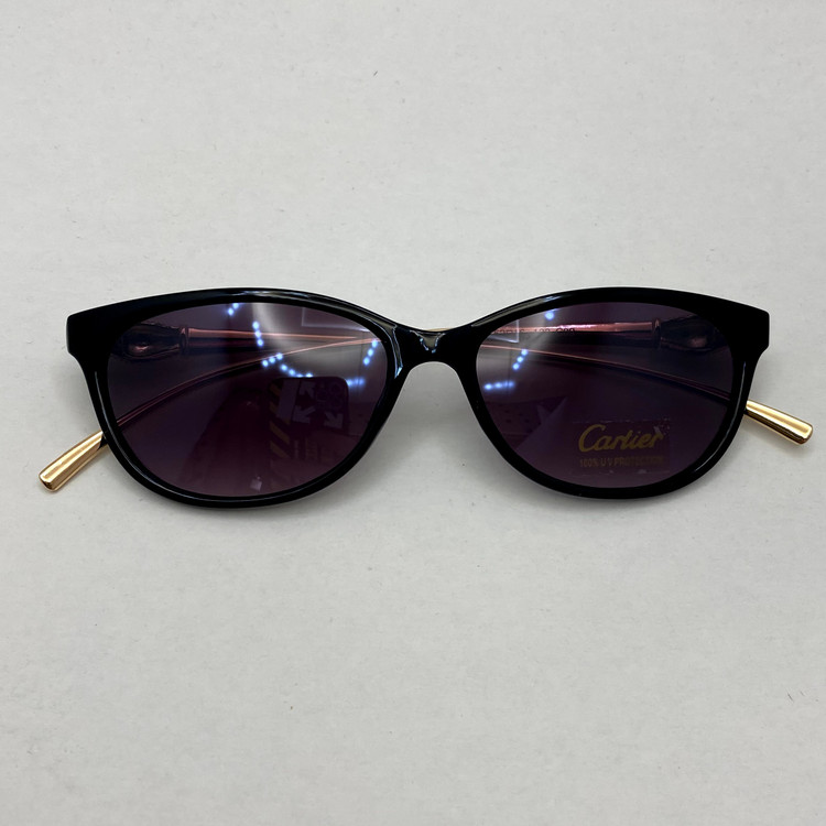 عینک آفتابی زنانه کارتیر Cartier دسته نگین کاری شده خاص و لاکچری مشکی