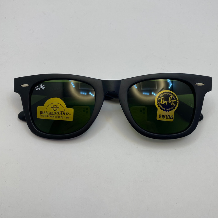 عینک ویفرر ریبن Rayban WAYFARER مشکی مات شیشه سنگ نشکن زد خش با پک کامل ریبن RB 2140