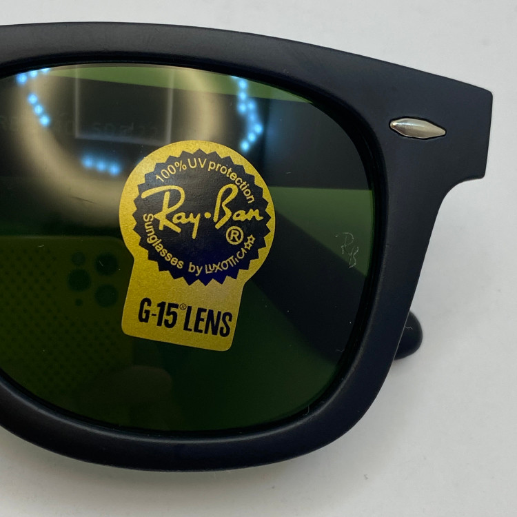 عینک ویفرر ریبن Rayban WAYFARER مشکی مات شیشه سنگ نشکن زد خش با پک کامل ریبن RB 2140
