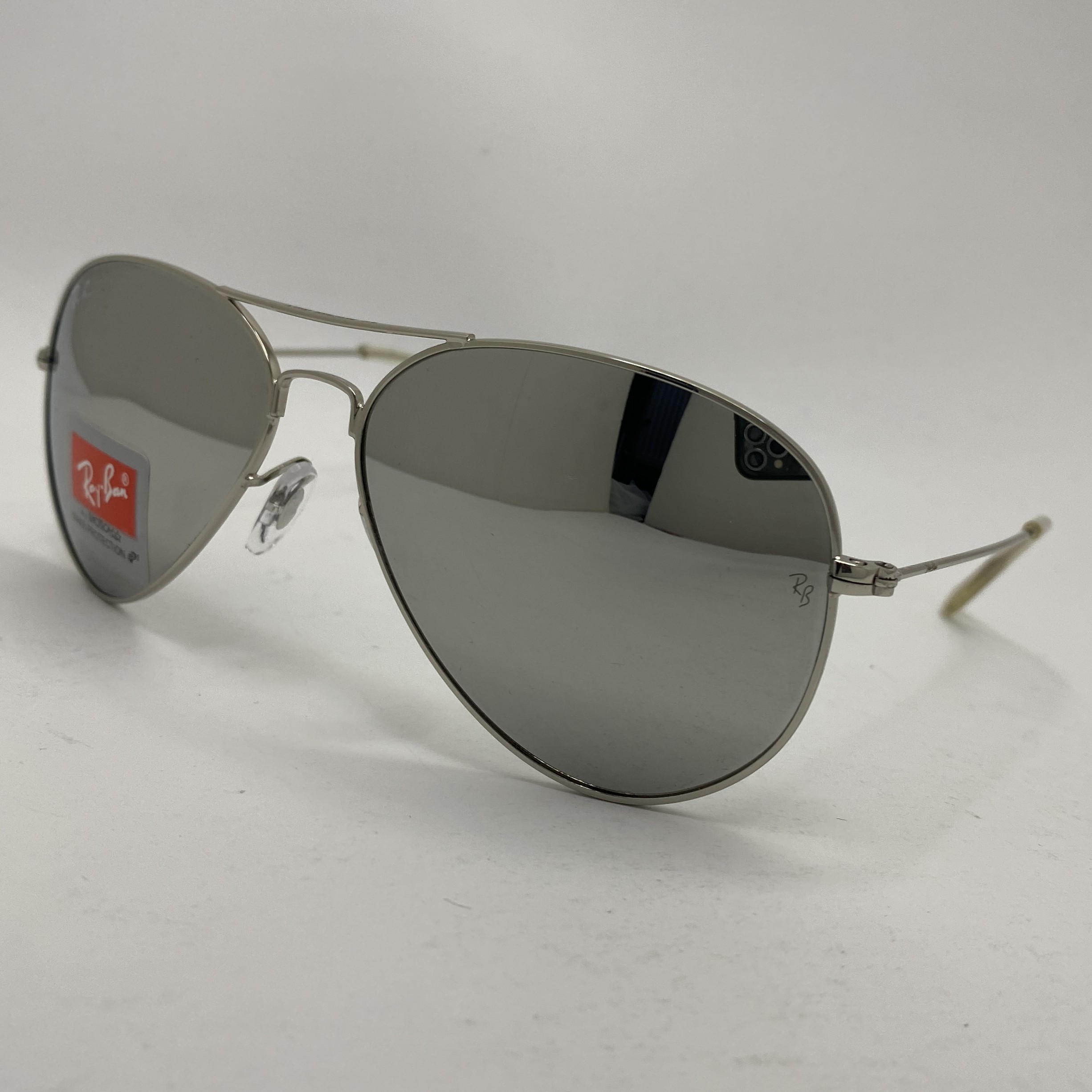 عینک ریبن خلبانی آینه ای شیشه سنگ با پک کامل اورجینال rayban aviator RB 3026