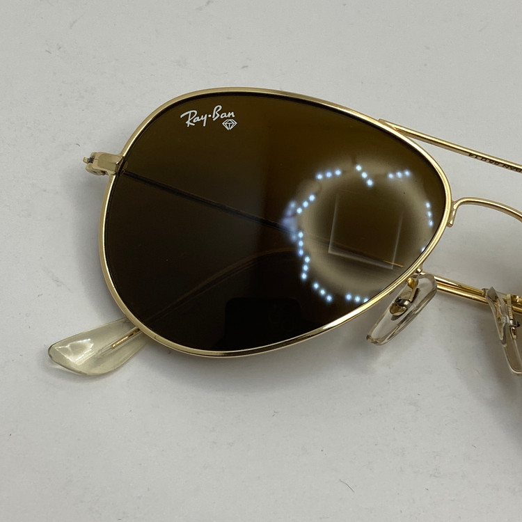عینک ریبن خلبانی قهوه ای شیشه سنگ با پک کامل ریبن rayban aviator RB 3025
