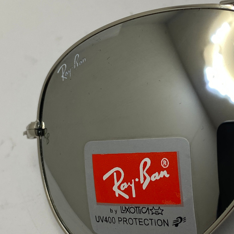 عینک ریبن خلبانی آینه ای شیشه سنگ با پک کامل اورجینال rayban aviator RB 3026