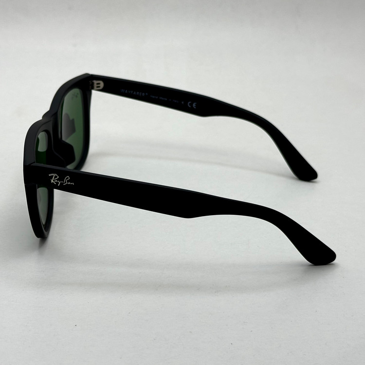 عینک آفتابی ریبن rayban ویفرر شیشه سنگ مشکی مات عدسی سبز سایز 54 به همراه پک کامل اورجینال RB 2140