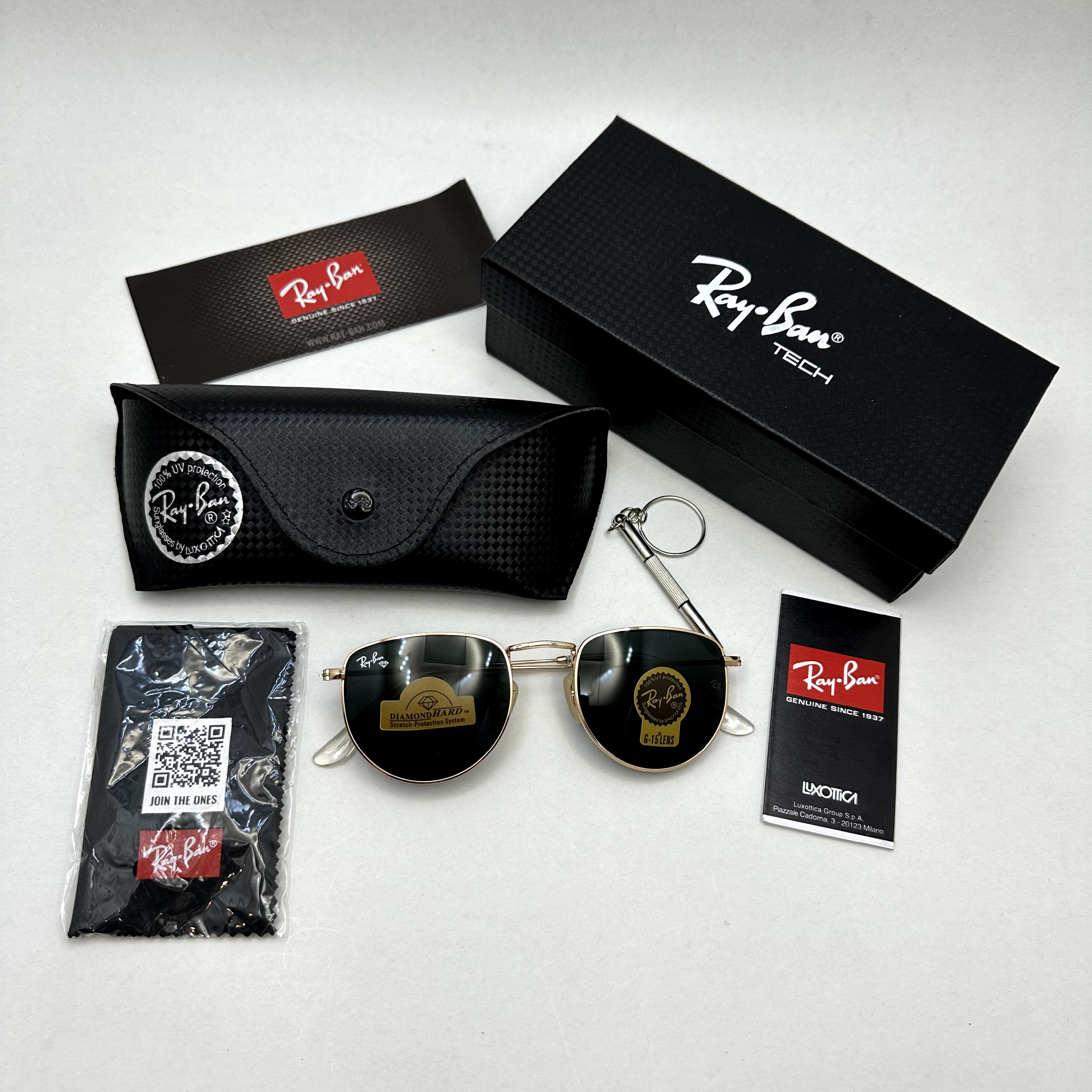 عینک آفتابی ریبن reyban شیشه سنگ کد rb 3958 در 3 رنگ