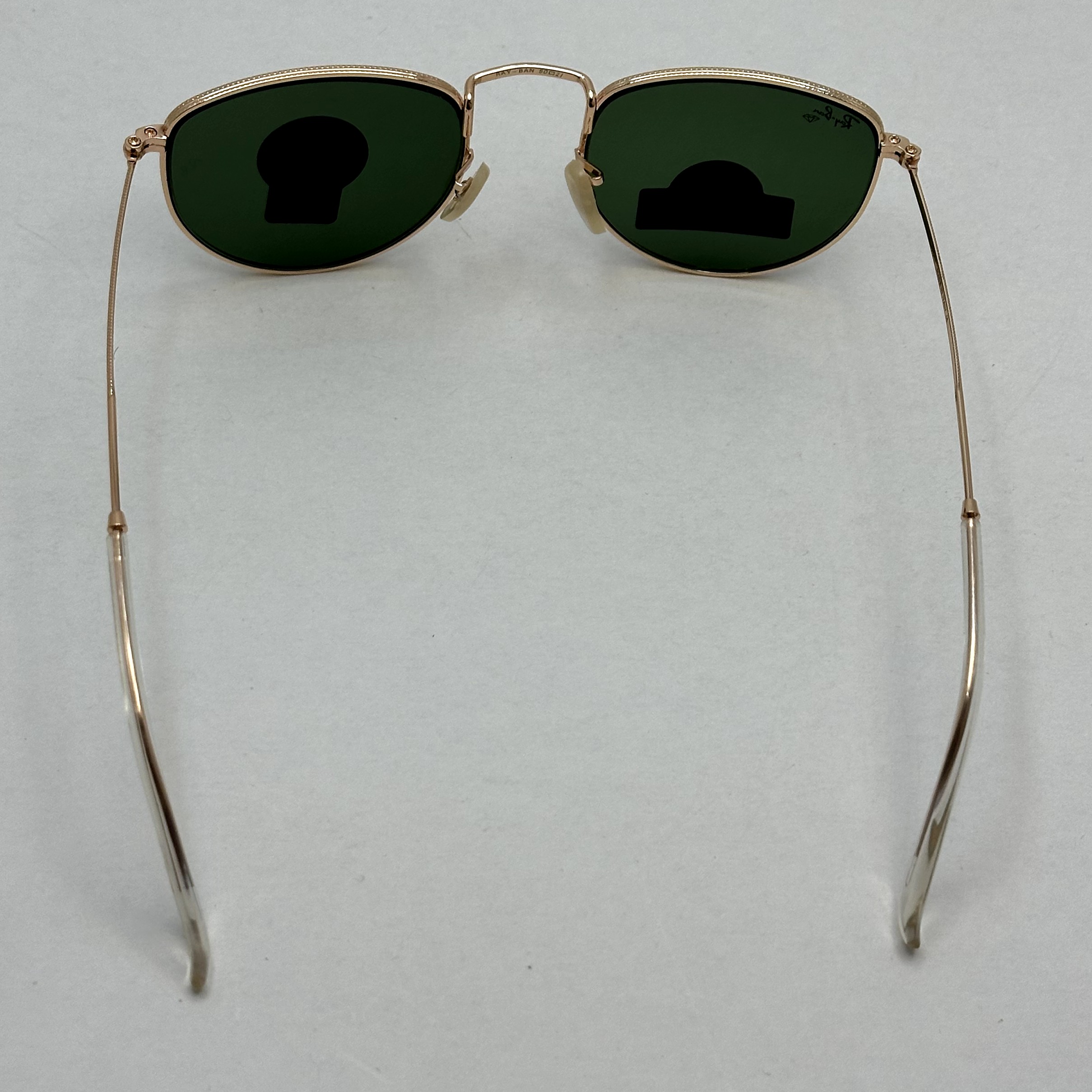 عینک آفتابی ریبن rayban شیشه سنگ سبز طلایی کد rb 3958 - فول پک