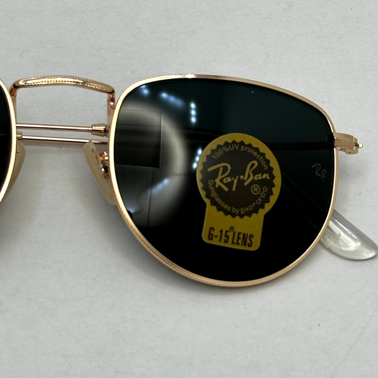 عینک آفتابی ریبن rayban شیشه سنگ مشکی طلایی کد rb 3958