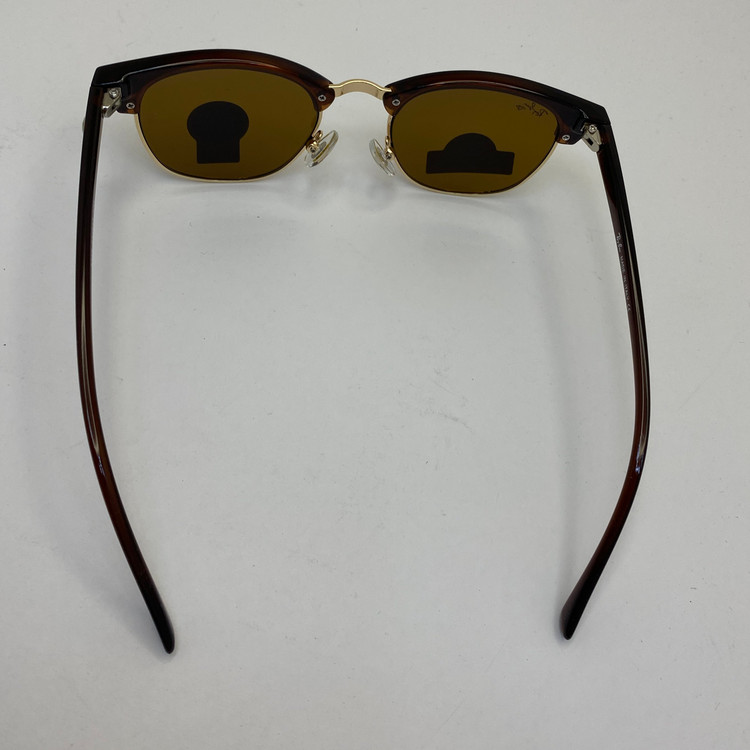 عینک ریبن rayban کلاب مستر شیشه سنگ قهوه ای طلایی با پک کامل ریبن RB 3016