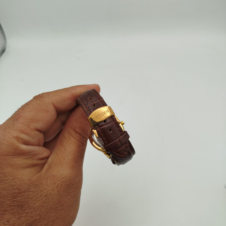 ساعت چرمی ست سیتیزن موتور ژاپن ،ارسال،جعبه و باطری رایگان