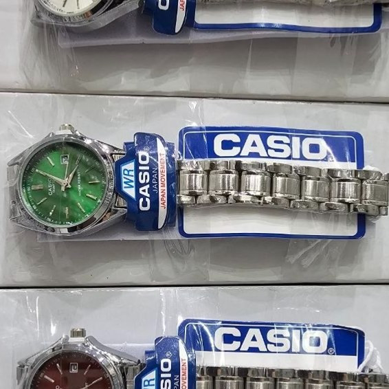 ساعت مچی زنانه دخترانه کاسیو casio کیفیت عالی پرمیوم نقره ای سبز