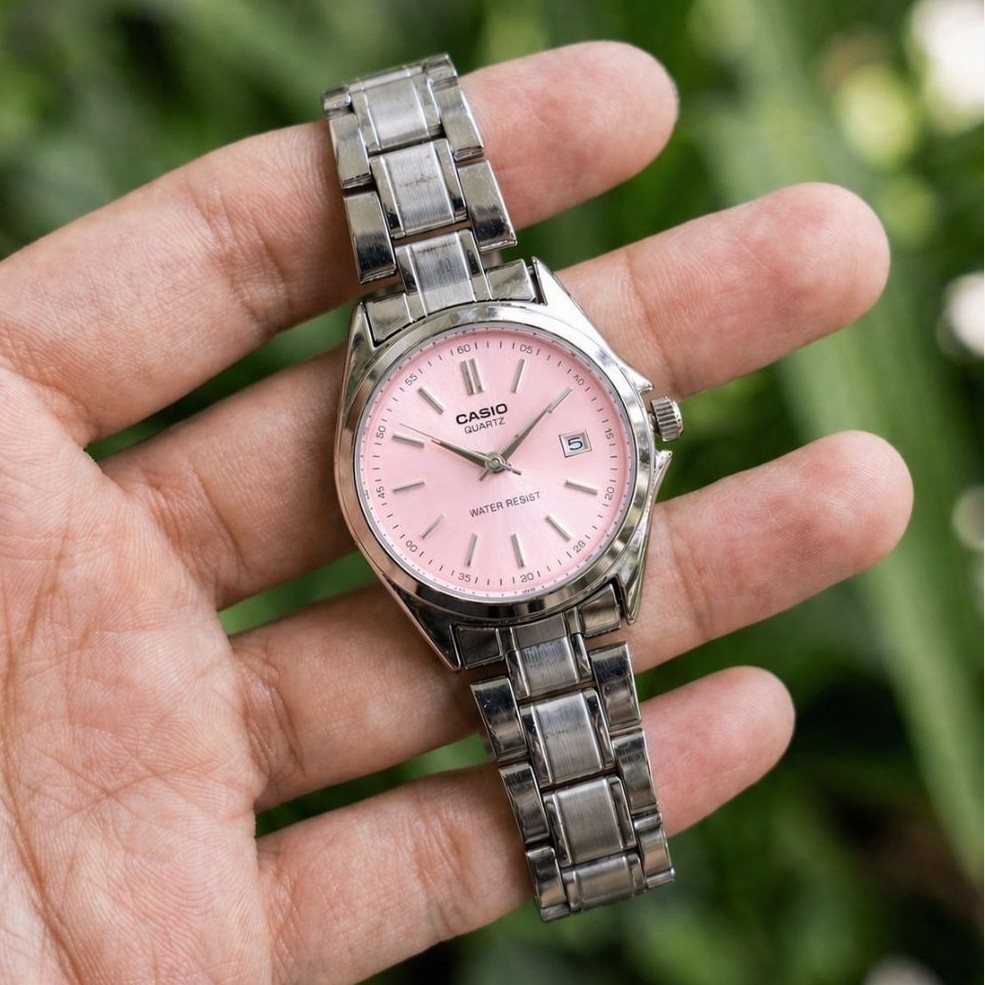 ساعت مچی زنانه دخترانه کاسیو casio کلاسیک صفحه صورتی