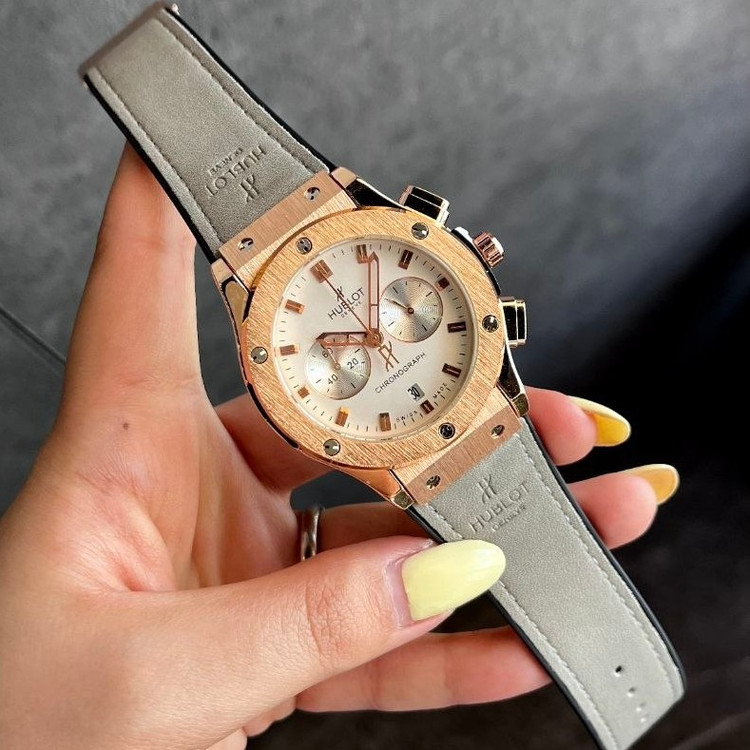 ساعت مردانه هوبلو هابلوت کرنوگراف hublot با قفل کلیپسی بند طوسی